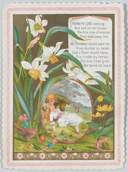 Framed Print : Valentine, 1874. Creator: Catherine Greenaway Framed Print : Valentine, 1874. Creator: Catherine Greenaway