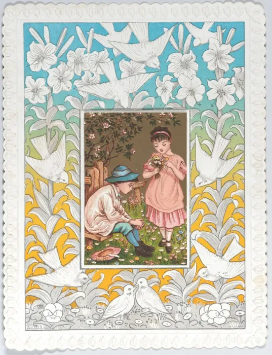 Framed Print : Valentine, 1876. 1876. Creator: Catherine Greenaway Framed Print : Valentine, 1876. 1876. Creator: Catherine Greenaway