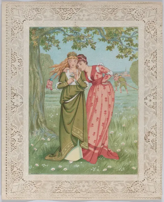 Framed Print : Valentine, 1876. Creator: Catherine Greenaway Framed Print : Valentine, 1876. Creator: Catherine Greenaway