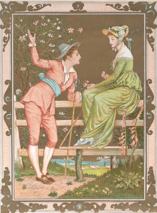 Framed Print : Valentine, 1876. Creator: Walter Crane Framed Print : Valentine, 1876. Creator: Walter Crane