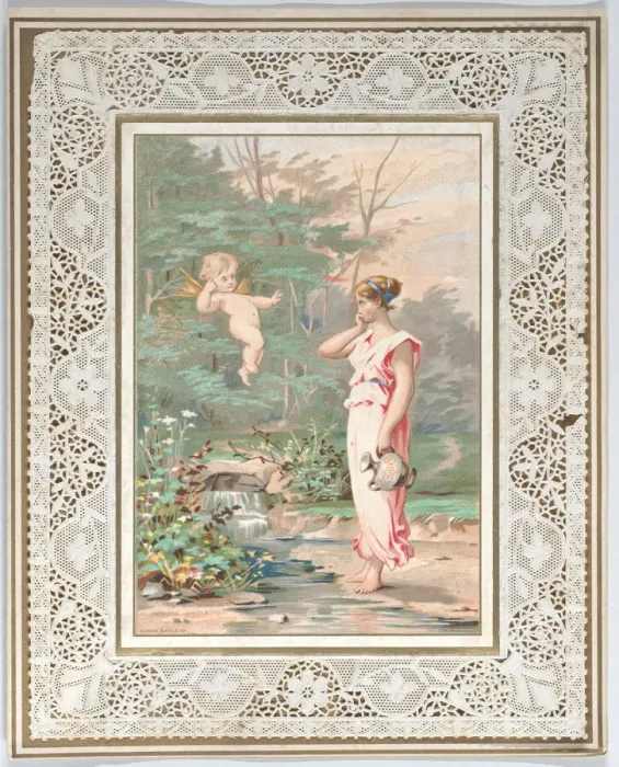 Framed Print : Valentine, before 1880. Creator: Anon Framed Print : Valentine, before 1880. Creator: Anon