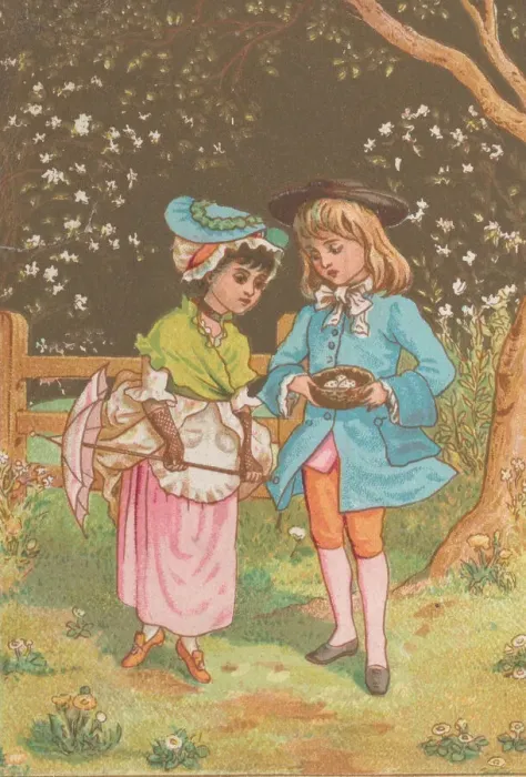 Framed Print : Valentine, ca. 1880. Creator: Catherine Greenaway Framed Print : Valentine, ca. 1880. Creator: Catherine Greenaway