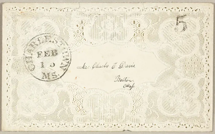 Framed Print : Valentine envelope, 1860 / 69. Creator: Unknown