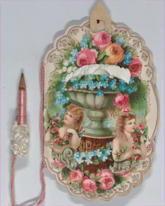 Framed Print : Valentine - Mechanical - elaborate Valentine, Dance Card, Baby, 1883. 1883. Creator: Anon Framed Print : Valentine - Mechanical - elaborate Valentine, Dance Card, Baby, 1883. 1883. Creator: Anon