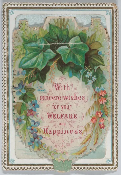 Framed Print : Valentine - Mechanical wreath, ca. 1875. ca. 1875. Creator: Anon Framed Print : Valentine - Mechanical wreath, ca. 1875. ca. 1875. Creator: Anon