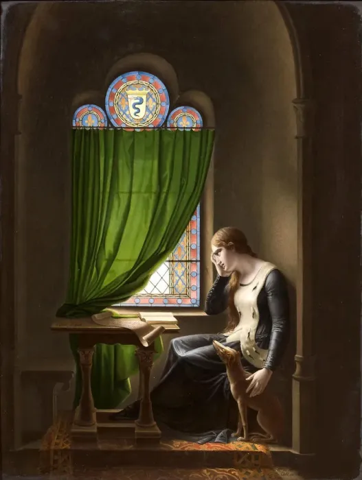 Framed Print : Valentine of Milan Mourning her Husband, the Duke of Orleans (after Richard) Framed Print : Valentine of Milan Mourning her Husband, the Duke of Orleans (after Richard)