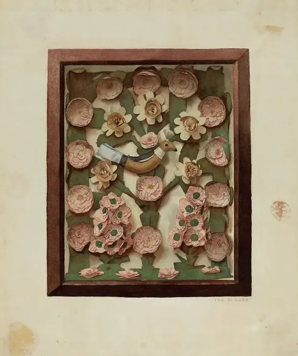Framed Print : Valentine in Shadow Box, c. 1938. Creator: Inez McCombs Framed Print : Valentine in Shadow Box, c. 1938. Creator: Inez McCombs