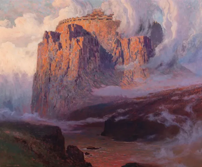 Framed Print : Valhalla, before 1911. Creator: Prinz, Karl Ludwig (1875-1944) Framed Print : Valhalla, before 1911. Creator: Prinz, Karl Ludwig (1875-1944)