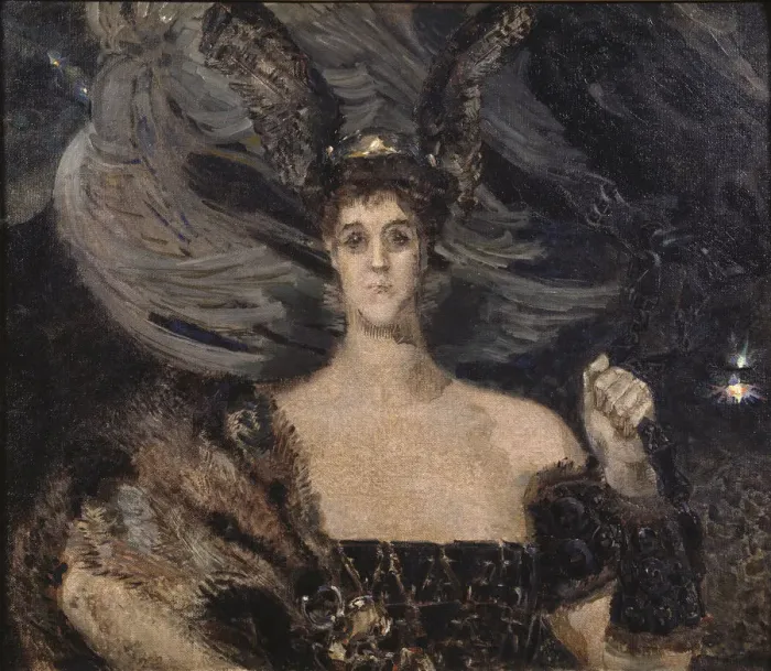 Framed Print : The Valkyrie. Portrait of the artist and patron Countess Maria Tenisheva (1867-1928), 1899. Artist: Vrubel, Mikhail Alexandrovich (1856-1910) Framed Print : The Valkyrie. Portrait of the artist and patron Countess Maria Tenisheva (1867-1928), 1899. Artist: Vrubel, Mikhail Alexandrovich (1856-1910)