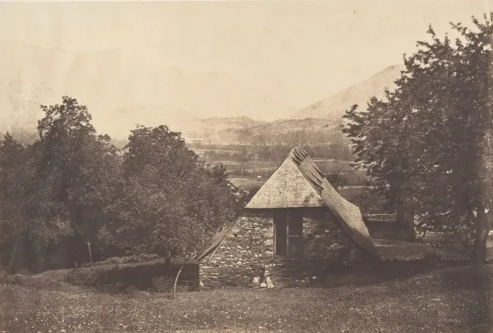 Framed Print : Vallee d Argeles pres de la ferme de Despourreins. St-Sauveur, 1853 Framed Print : Vallee d Argeles pres de la ferme de Despourreins. St-Sauveur, 1853