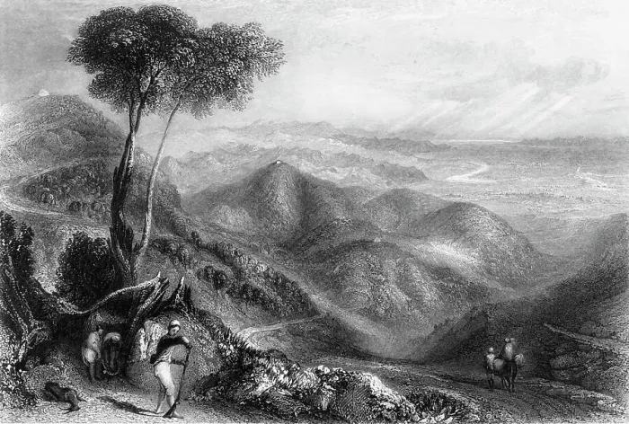 Framed Print : Valley of the Dhoon, Himalaya Mountains, 1845. Creator: Unknown