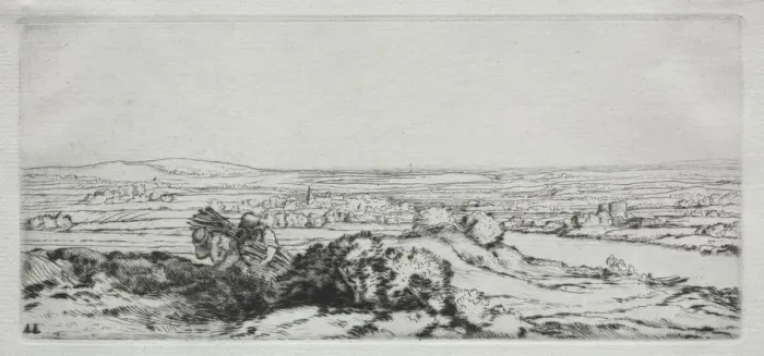 Framed Print : Valley of the Dunes (La Vallee des Dunes). Creator: Alphonse Legros (French, 1837-1911) Framed Print : Valley of the Dunes (La Vallee des Dunes). Creator: Alphonse Legros (French, 1837-1911)