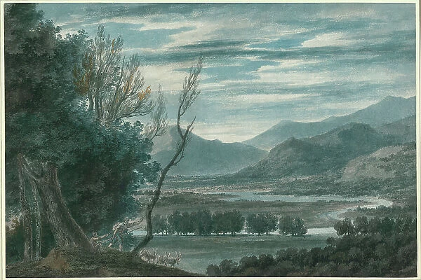 The Valley of the Eisak Near Brixen in the Tyrol, 1783 / 84. Creator: John Robert Cozens
