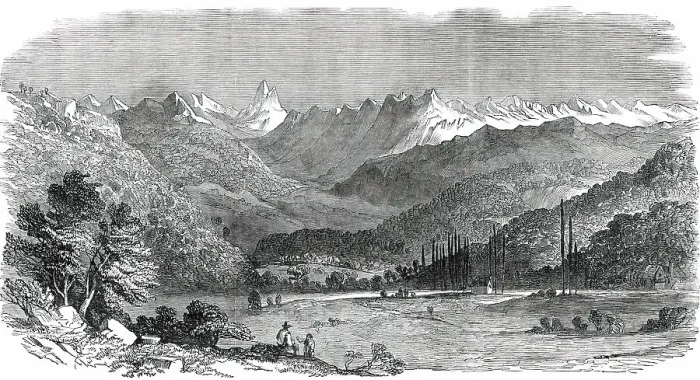 Framed Print : The Valley of Gan, near Pau, 1850. Creator: Unknown Framed Print : The Valley of Gan, near Pau, 1850. Creator: Unknown
