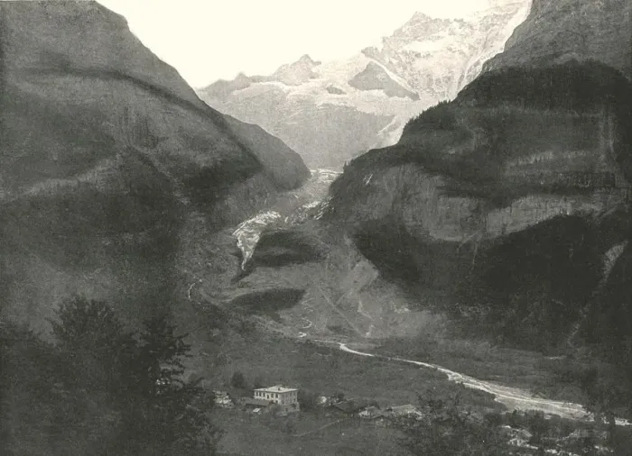 Framed Print : The valley, Grindenwald, Switzerland, 1895. Creator: Unknown Framed Print : The valley, Grindenwald, Switzerland, 1895. Creator: Unknown