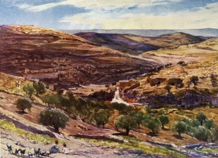 Framed Print : The Valley of Hinnom with the Hill of Offence, 1902. Creator: John Fulleylove Framed Print : The Valley of Hinnom with the Hill of Offence, 1902. Creator: John Fulleylove