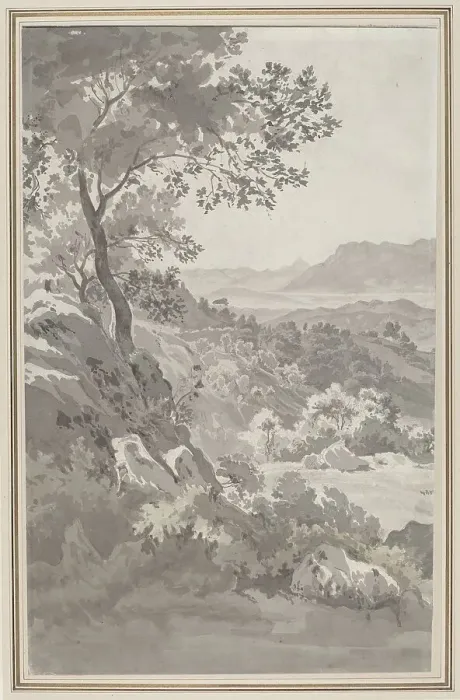 Framed Print : Valley in the Italian Campagna, 1820s(?). Creator: Unknown Framed Print : Valley in the Italian Campagna, 1820s(?). Creator: Unknown