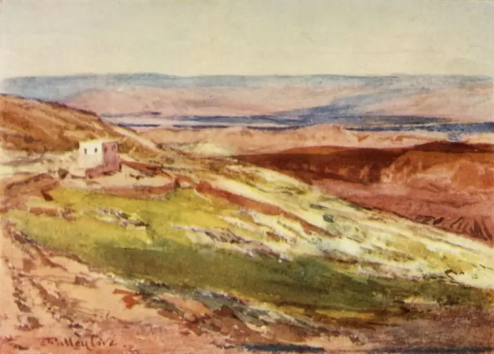 Framed Print : The Valley of the Jordan from the Mount of Olives, 1902. Creator: John Fulleylove Framed Print : The Valley of the Jordan from the Mount of Olives, 1902. Creator: John Fulleylove
