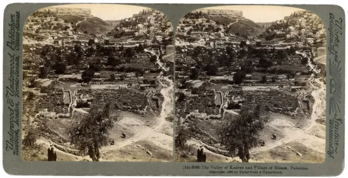 Framed Print : The valley of Kedron and the village of Siloam, outside the wall of Jerusalem, Palestine, 1896. Artist: Underwood & Underwood Framed Print : The valley of Kedron and the village of Siloam, outside the wall of Jerusalem, Palestine, 1896. Artist: Underwood & Underwood