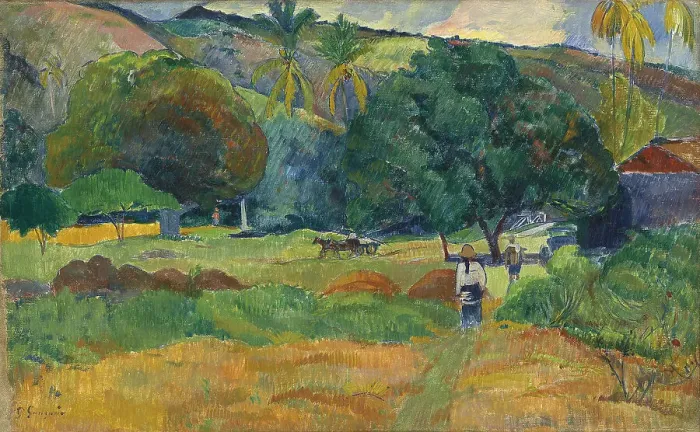 Framed Print : The Valley (Le vallon), 1892. Artist: Gauguin, Paul Eugene Henri (1848-1903) Framed Print : The Valley (Le vallon), 1892. Artist: Gauguin, Paul Eugene Henri (1848-1903)