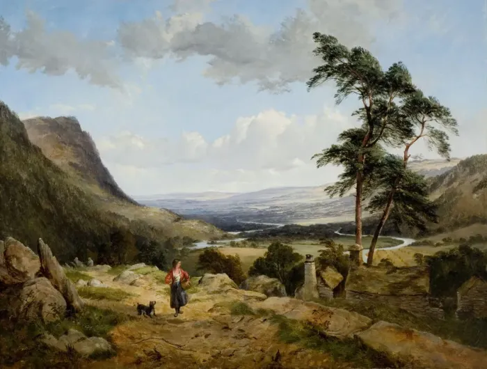 Framed Print : The Valley of Llangollen, North Wales, 1856. Creator: Thomas Creswick Framed Print : The Valley of Llangollen, North Wales, 1856. Creator: Thomas Creswick