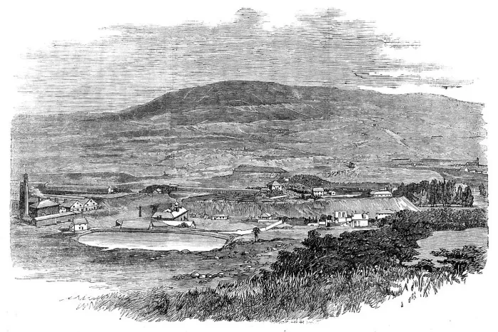 Framed Print : The Valley of Llynvi, Turning the First Turf for a New Railway, 1858. Creator: Unknown Framed Print : The Valley of Llynvi, Turning the First Turf for a New Railway, 1858. Creator: Unknown