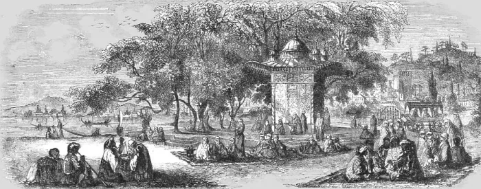 Framed Print : Valley of Sweet Waters on the Bosphorus, 1854. Creator: Unknown Framed Print : Valley of Sweet Waters on the Bosphorus, 1854. Creator: Unknown