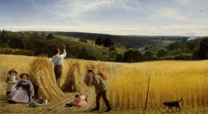 Framed Print : The Valleys Stand Thick With Corn, 1865. Creator: Richard Redgrave Framed Print : The Valleys Stand Thick With Corn, 1865. Creator: Richard Redgrave