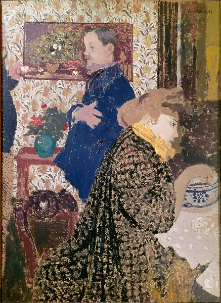 Vallotton and Misia in the Dining Room at Rue Saint-Florentin. Artist: Vuillard, Edouard (1868-1940)