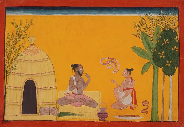Framed Print : Valmiki Reciting the Ramayana to His Pupil Bharadvaja... between c1700 and c1710. Creator: Unknown Framed Print : Valmiki Reciting the Ramayana to His Pupil Bharadvaja... between c1700 and c1710. Creator: Unknown