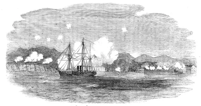 Framed Print : The Valorous chasing Russian Steamers into Sebastopol, 1854. Creator: Unknown. The Valorous chasing Russian Steamers into Sebastopol, 1854. Creator: Unknown Framed Print : The Valorous chasing Russian Steamers into Sebastopol, 1854. Creator: Unknown. The Valorous chasing Russian Steamers into Sebastopol, 1854. Creator: Unknown