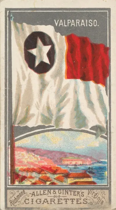 Framed Print : Valparaiso, from the City Flags series (N6) for Allen & Ginter Cigarettes Brands Framed Print : Valparaiso, from the City Flags series (N6) for Allen & Ginter Cigarettes Brands