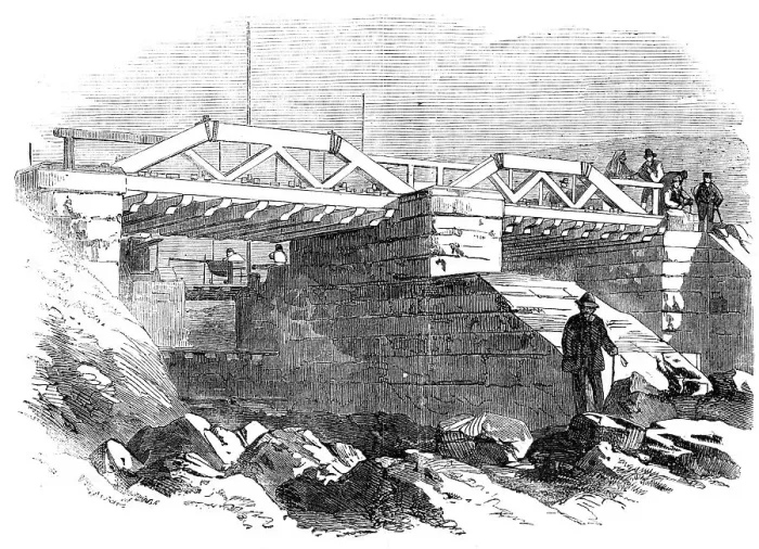 Framed Print : The Valparaiso and Santiago Railway - Bridge at Valparaiso, 1856. Creator: Unknown Framed Print : The Valparaiso and Santiago Railway - Bridge at Valparaiso, 1856. Creator: Unknown