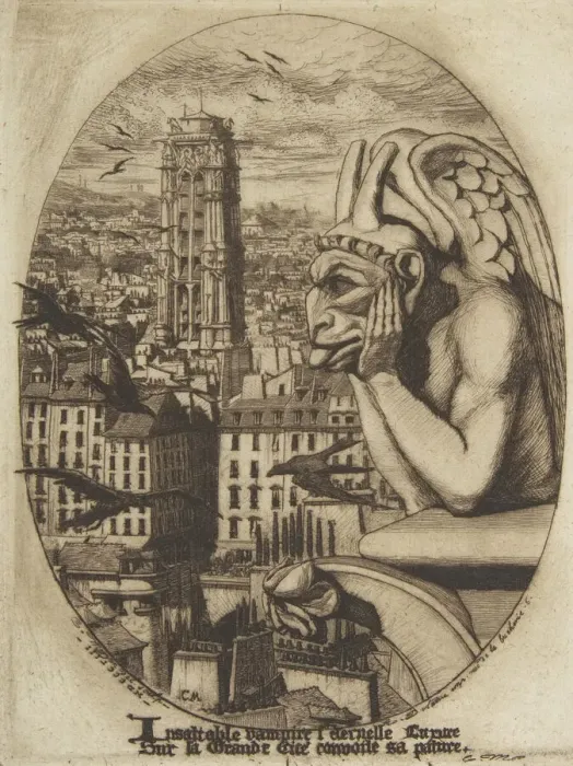 Framed Print : The Vampire, 1853. Creator: Charles Meryon Framed Print : The Vampire, 1853. Creator: Charles Meryon