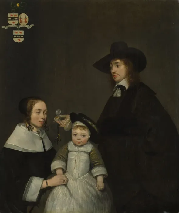 Framed Print : The Van Moerkerken Family, ca. 1653-54. Creator: Gerard Terborch II Framed Print : The Van Moerkerken Family, ca. 1653-54. Creator: Gerard Terborch II