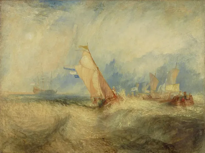 Framed Print : Van Tromp, going about to please his Masters, Ships at Sea, getting a Good Wetting, 1844. Creator: JMW Turner Framed Print : Van Tromp, going about to please his Masters, Ships at Sea, getting a Good Wetting, 1844. Creator: JMW Turner