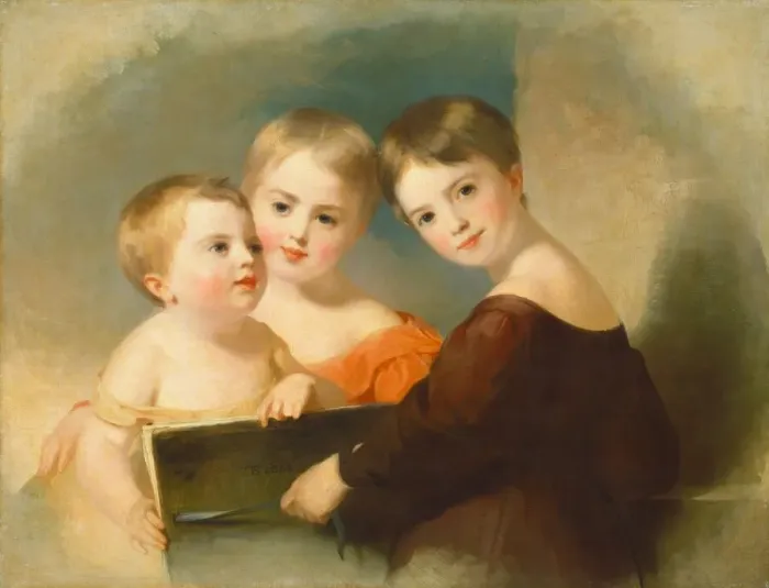 Framed Print : The Vanderkemp Children, 1832. Creator: Thomas Sully Framed Print : The Vanderkemp Children, 1832. Creator: Thomas Sully