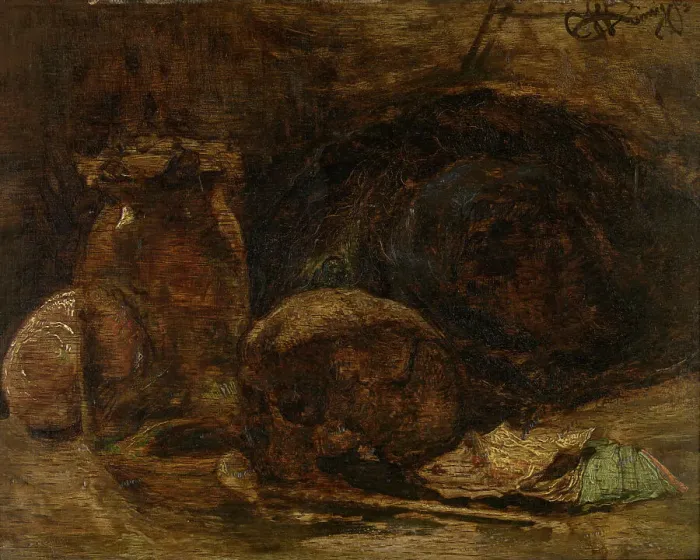Framed Print : Vanitas, 1869. Creator: Willem Linnig II Framed Print : Vanitas, 1869. Creator: Willem Linnig II