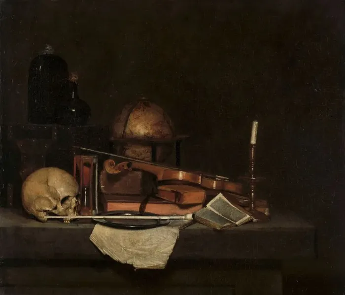 Framed Print : Vanitas Still Life, 1630-1660. Creator: Stevers Framed Print : Vanitas Still Life, 1630-1660. Creator: Stevers