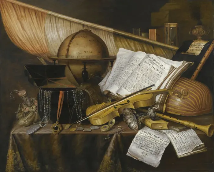 Framed Print : Vanitas Still Life, 1632. Artist: Collier, Edwaert (1642-1708) Framed Print : Vanitas Still Life, 1632. Artist: Collier, Edwaert (1642-1708)