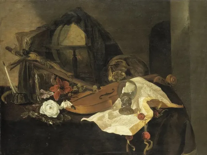 Framed Print : Vanitas Still Life, 1650. Creator: Jacques de Claeuw Framed Print : Vanitas Still Life, 1650. Creator: Jacques de Claeuw