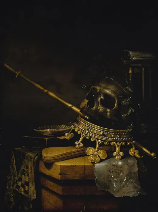 Framed Print : Vanitas Still Life, 1661. Creator: Collier, Edwaert (1642-1708) Framed Print : Vanitas Still Life, 1661. Creator: Collier, Edwaert (1642-1708)