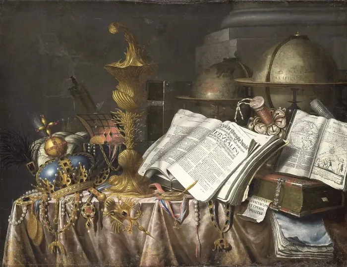 Framed Print : Vanitas Still Life, 1662. Creator: Edwaert Collier Framed Print : Vanitas Still Life, 1662. Creator: Edwaert Collier