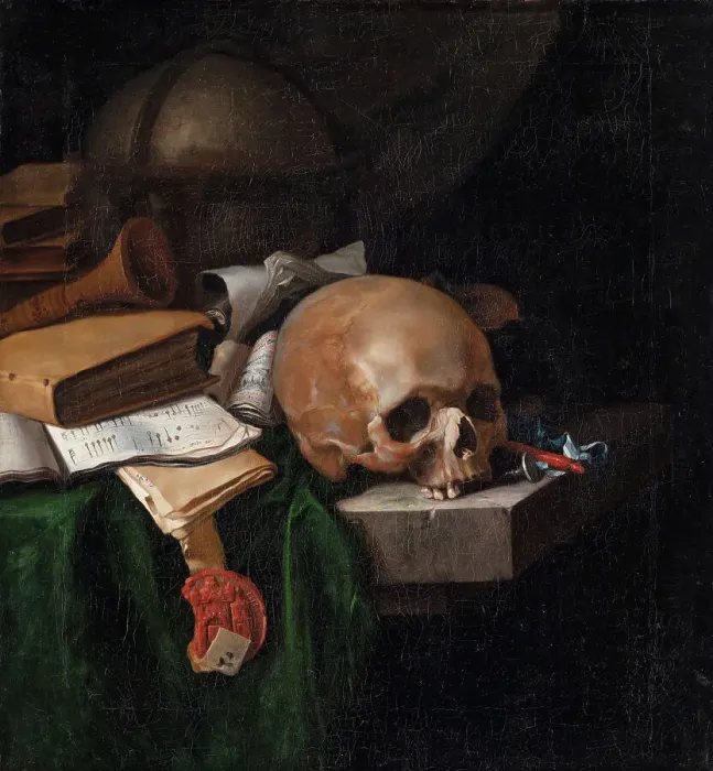 Framed Print : Vanitas Still Life, 1670. Creator: Pieter van der Willigen Framed Print : Vanitas Still Life, 1670. Creator: Pieter van der Willigen