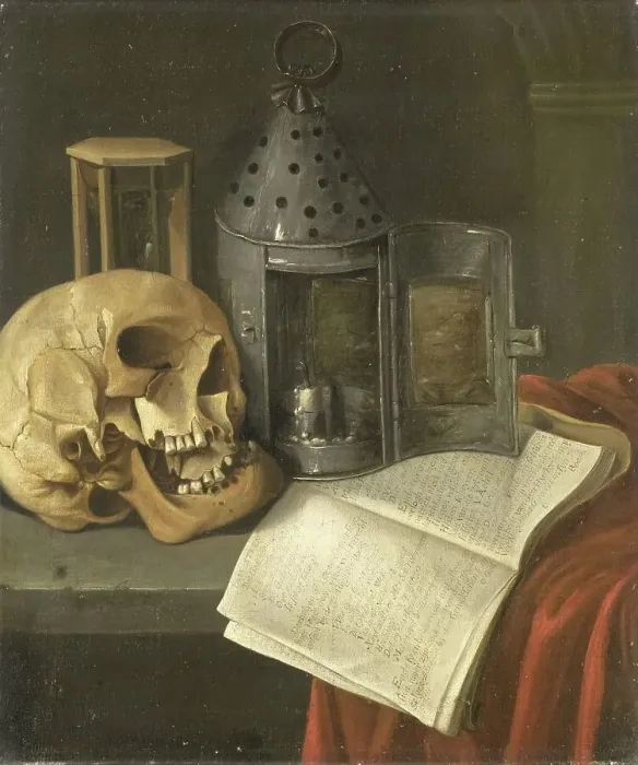 Framed Print : Vanitas Still Life, 1675-1700. Creator: B. Schaak Framed Print : Vanitas Still Life, 1675-1700. Creator: B. Schaak