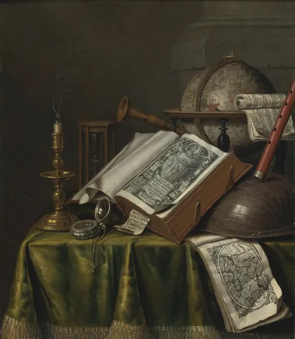 Framed Print : Vanitas Still Life. Artist: Collier, Edwaert (1642-1708) Framed Print : Vanitas Still Life. Artist: Collier, Edwaert (1642-1708)