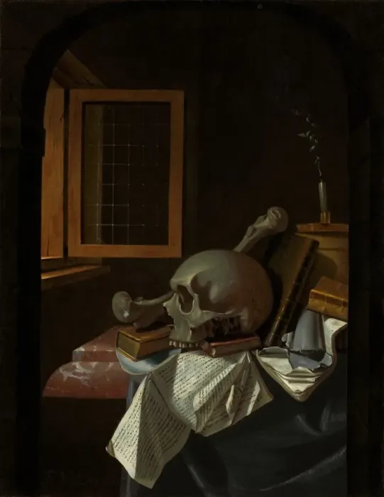 Framed Print : Vanitas Still Life, c. 1650. Creator: Francois van Daellen Framed Print : Vanitas Still Life, c. 1650. Creator: Francois van Daellen
