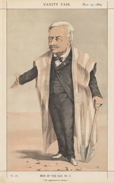 Framed Print : Vanity Fair: Men of the Day, No. 2 He suppressed an isthmus, 1869. Creator: Anonymous Framed Print : Vanity Fair: Men of the Day, No. 2 He suppressed an isthmus, 1869. Creator: Anonymous