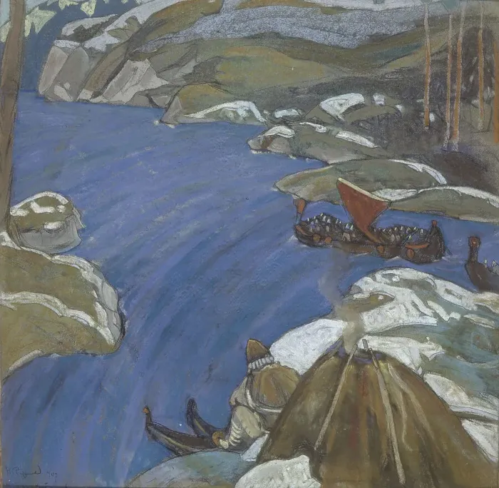 Framed Print : The Varangian Way, 1904. Artist: Roerich, Nicholas (1874-1947)