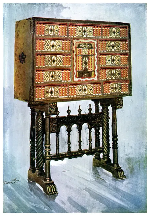Framed Print : Vargueno cabinet of chestnut, ivory and other materials, 1910. Artist: Edwin Foley Framed Print : Vargueno cabinet of chestnut, ivory and other materials, 1910. Artist: Edwin Foley
